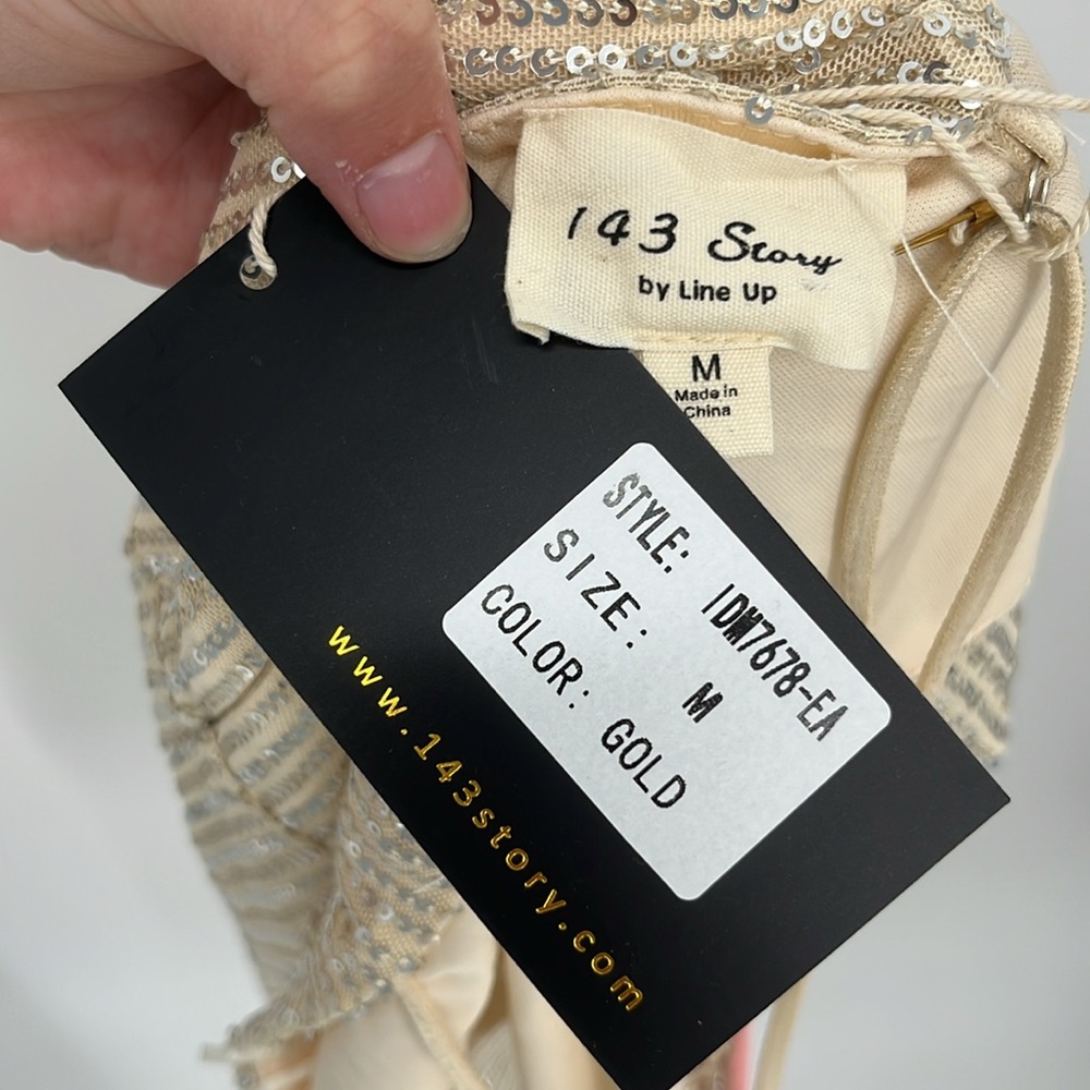 1.4.3. Story by Line Up Gold Sequin Mini Dress - Picture 7 of 7